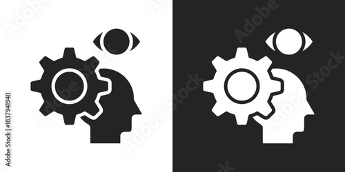 Vision Icon In Black And White Glyph Style