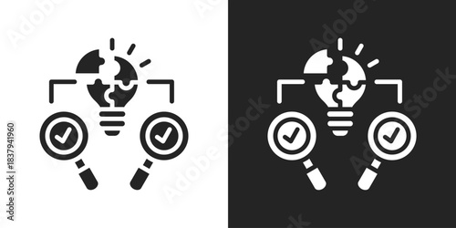 decision making Icon In Black And White Glyph Style