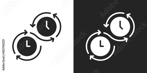 Long Term Icon In Black And White Glyph Style