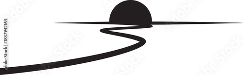 Abstract curved line with a pointed shape form