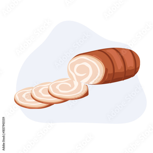 chashu pork roll prepared as a ramen topping