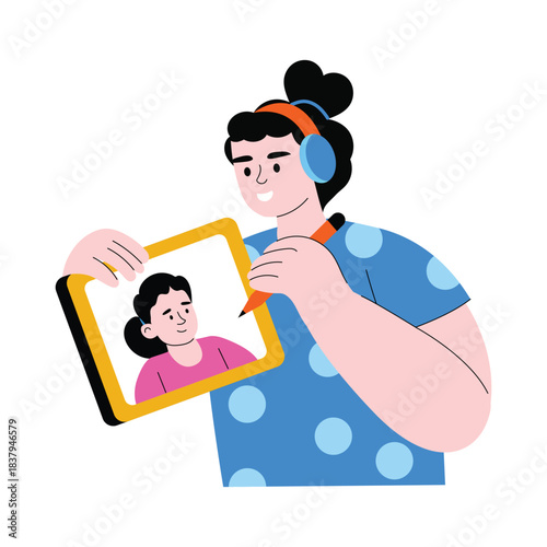 Photo Retouch Flat Vector Icon EPS 10 File