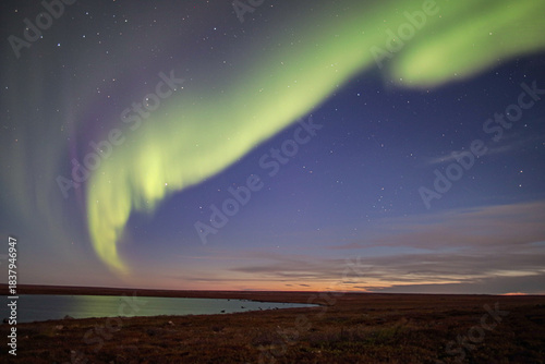 aurora over the lake