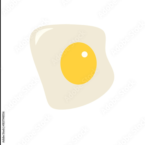 fried egg isolated on white background
