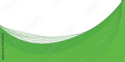 Modern green wave background with smooth curves, gradient tones, and thin white and green flowing lines on a clean white backdrop.