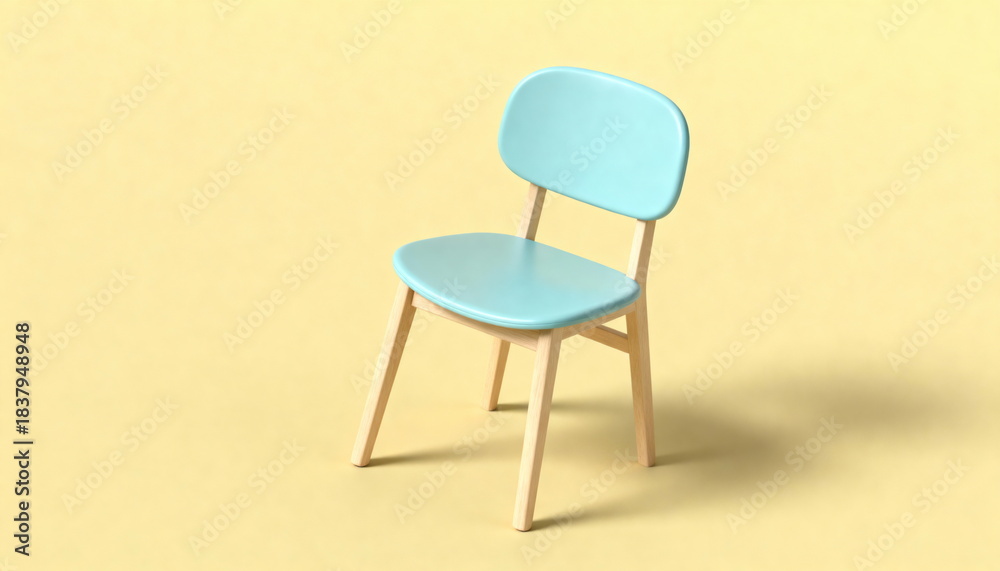 Fototapeta premium Minimalist 3D Chair Render for Hiring Poster and Job Vacancy Design