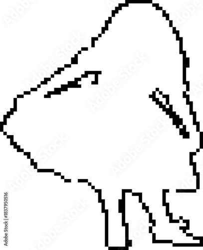 Body girl 8-bit pixel icon. Vector illustration.