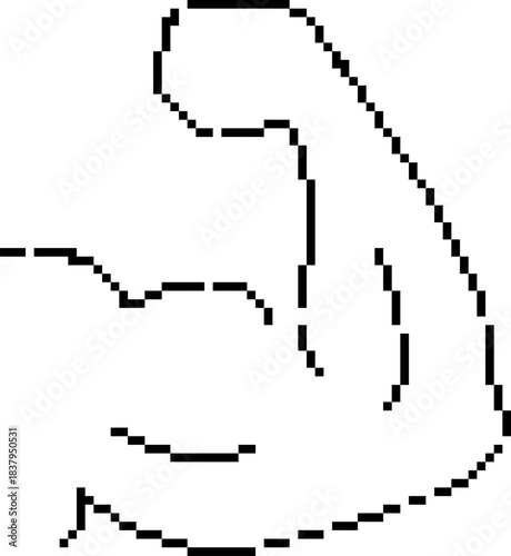 biceps 8-bit pixel icon. Vector illustration.