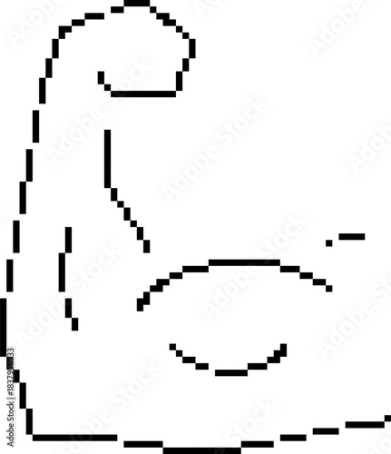 biceps 8-bit pixel icon. Vector illustration.