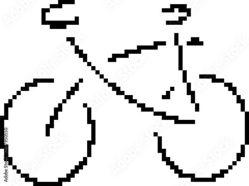 Bike 8-bit pixel icon. Vector illustration.