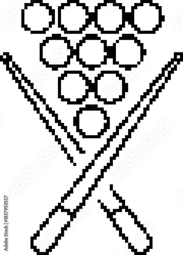 Billiards 8-bit pixel icon. Vector illustration.