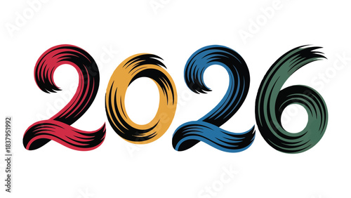 Creative Year 2026: An eye-catching graphic featuring the year 2026 in vibrant, dynamic strokes, representing new beginnings and future possibilities.