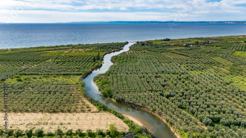 Vatonia River near Kalyves in Chalkidiki, Greece