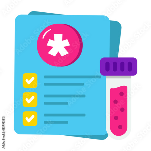 An editable design icon of sample tube, lab test 