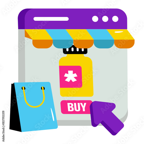 An editable design icon of buy medicine online 