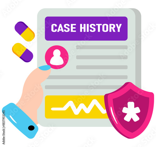 An icon design of case history 