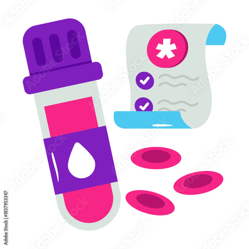 An editable design icon of sample tube, lab apparatus