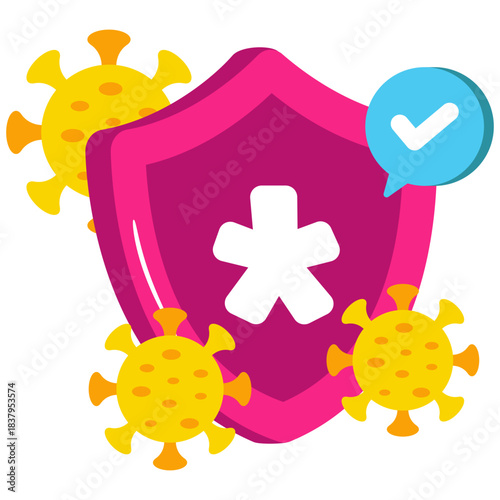 Flat design icon of covid security 