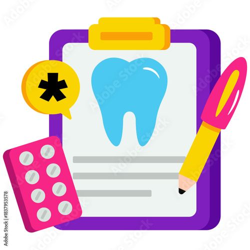 Modern design icon of dental prescription