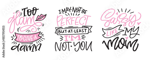 Funny hand drawn doodle lettering quote about Sassy. Lettering for t-shirt design, mug print, bag print, clothes fashion. 100% hand drawn vector image.
