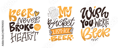 Funny hand drawn doodle lettering quote about beer lover. Lettering for t-shirt design, mug print, bag print, clothes fashion. 100% hand drawn vector image.
