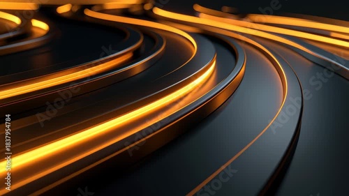 Black gold abstract curve background elegant abstract background featuring dynamic curved contrasting black and gold colors