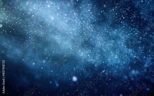 A mesmerizing depiction of a celestial scene featuring a vibrant expanse of speckled cosmos, light, & dust