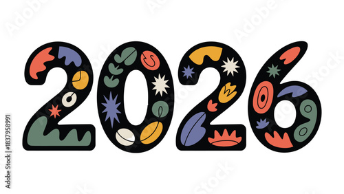 A Vision of 2026: A vibrant and colorful stylized depiction of the year 2026, infused with whimsical and artistic elements, symbolizing the hope and the anticipation of the future.