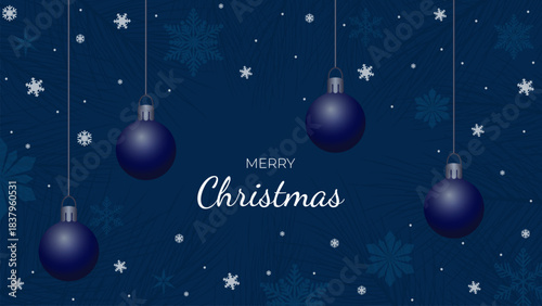 christmas background with hanging balls