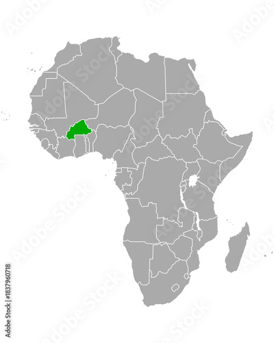 Karte von Burkina Faso in Afrika