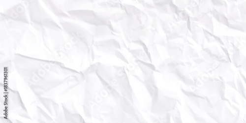 Crushed white paper texture as background. Grunge wrinkled white color blank paper textured background
