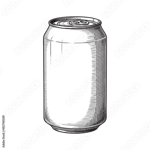 Soda or Beer Can Vintage Engraving