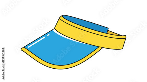 Blue and yellow visor cap with black outline