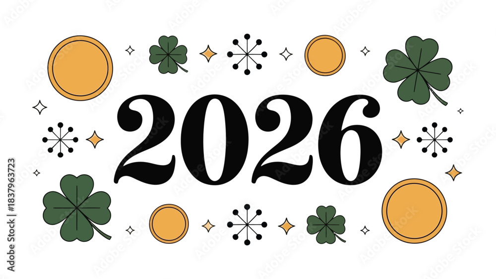 Φωτογραφία A Festive Preview: The year 2026 is heralded with luck, gold coins, and the cheerful promise of celebration