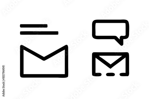 Communication   Messaging Icon Set  White Backgrou Vector Icon Set
