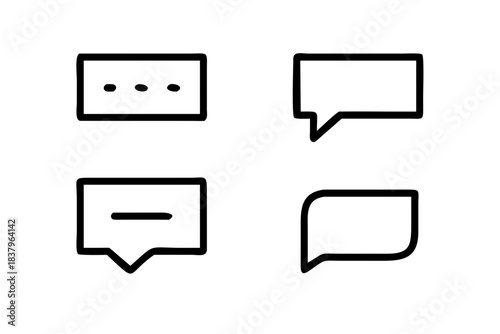 Communication   Messaging Icon Set  White Backgrou Vector Icon Set