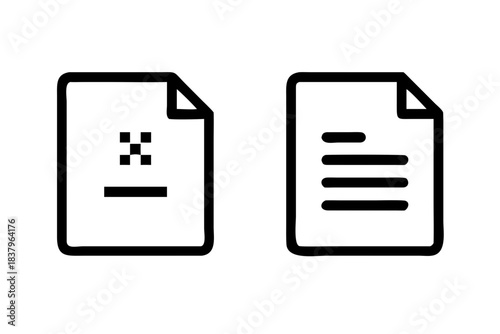 Document   File Format Icon Set  White Background Vector Icon Set