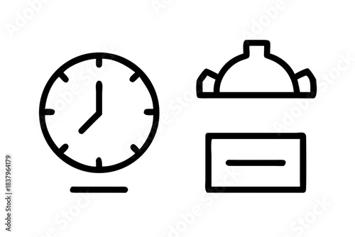 Productivity Tools Icon Set  White Background  Min Vector Icon Set