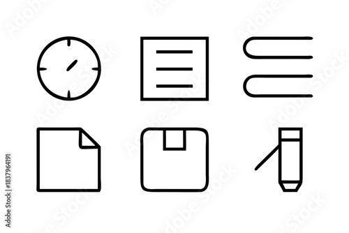 Productivity Tools Icon Set  White Background  Min Vector Icon Set