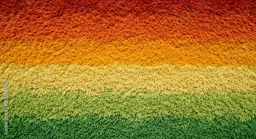 Retro Striped Shag Texture Orange Yellow Green Background