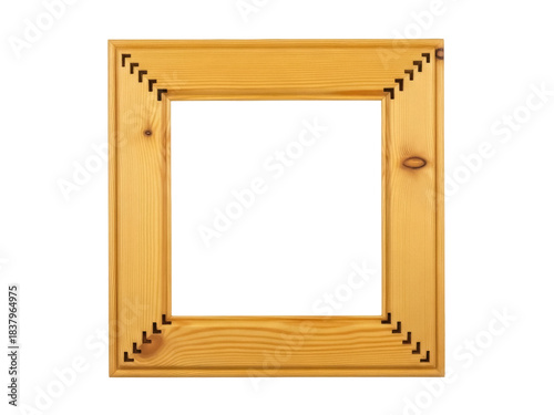 Vászonkép Isolated wooden picture frame with rabbet joints, ready for photography and pain