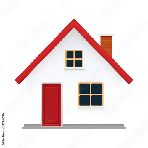 Simple house illustration isolated on transparent background