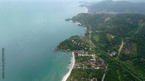 Wallpaper Mural Beautiful view of Barra do Sahy beach, Sao Sebastiao, Brazil. Aerial Torontodigital.ca