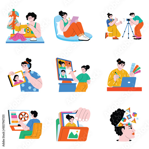 Creative Design Flat Vector Icon Set 3