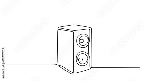 Continuous Line Drawing of a Audio system Speaker