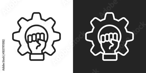 determination Icon In Black And White Line Style