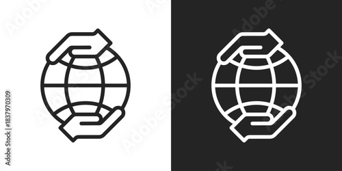 responsibility Icon In Black And White Line Style