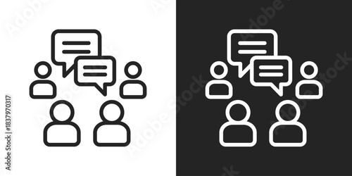 communication Icon In Black And White Line Style