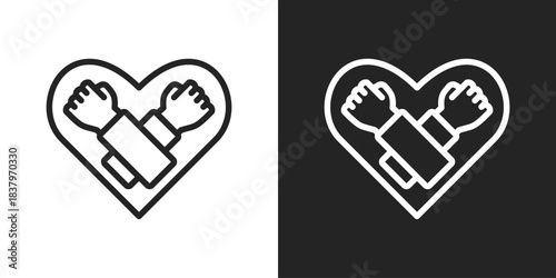 kind Icon In Black And White Line Style