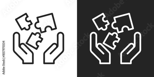 integrity Icon In Black And White Line Style